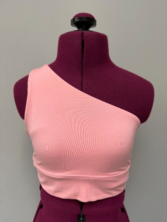 Athleta Tops - Athleta Peach One-Shoulder Cropped Support Top - Size XS
